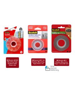 Distributor perlengkapan kantor jual 3M Scotch 4010C Mounting Tape Outdoor Clear 21mm x 2m, 3M Scotch 4011 1A Outdoor Mounting Tape 21mm x 1m, 3M Scotch 4011 Outdoor Mounting Tape 1 inchx 60 inch
