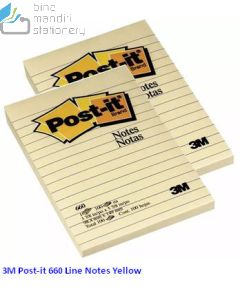 Contoh Alat Perlengkapan Kantor merk 3M Post-it , Gambar Produk 3M Post-it 660 Sticky Note Canary Yellow Line 102x152mm harga 35500 di Toko Peralatan Sekolah Murah