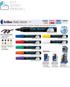 Brosur gambar stationery Artline EPW-4 Spidol Chalk Marker Spidol Non Permanen Bullet Style
