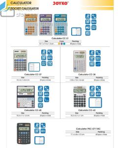 Gambar Kalkulator Saku Pocket 12 Digit Joyko Calculator CC-38 merek Joyko