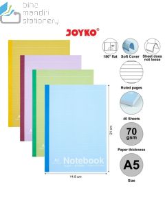 Contoh Joyko Notebook NB-704 (A5) Buku Tulis Catatan Diary Agenda Bergaris Spiral merek Joyko