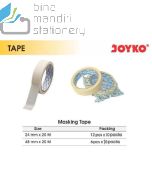 Gambar Masking Tape Joyko 24mmx20M | 48mmx20M Selotip khusus Automotif untuk cat semprot anti tembus merek Joyko