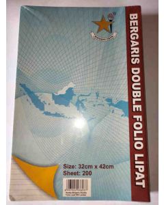 Jual Kertas Bergaris Ukuran Folio (Engkel) & Double Folio (D/F) merk Bintang obor di Toko Alat Tulis Bina Mandiri Stationery