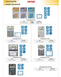 Toko Atk Grosir Bina Mandiri Stationery Jual Kalkulator saku (Pocket Calculator) Joyko 12 Digits CC-21/CC-37/CC-38/CC-42/CC-43/PKC-0711HC