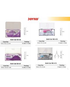 Toko Atk Grosir Bina Mandiri Stationery Jual Harga ATK Sekolah Jangka Joyko Math Set Lengkap Plus Penggaris & Busur Derajat