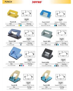 Toko Atk Grosir Bina Mandiri Stationery Jual Pelubang Pembolong Kertas Joyko Punch kecil-sedang-heavy duty satu lubang / 2 lubang