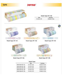 Toko Atk Grosir Bina Mandiri Stationery Jual Selotip Motif Bunga/Warna Joyko Washi Tape 15mm